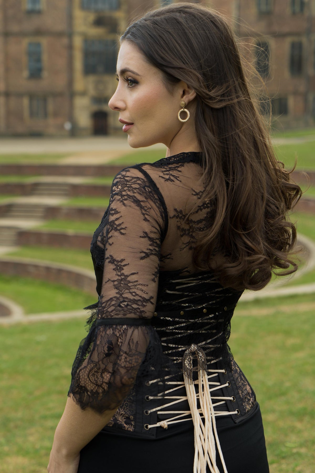 Steampunk Buckled Corset With Separate Lace Bolero