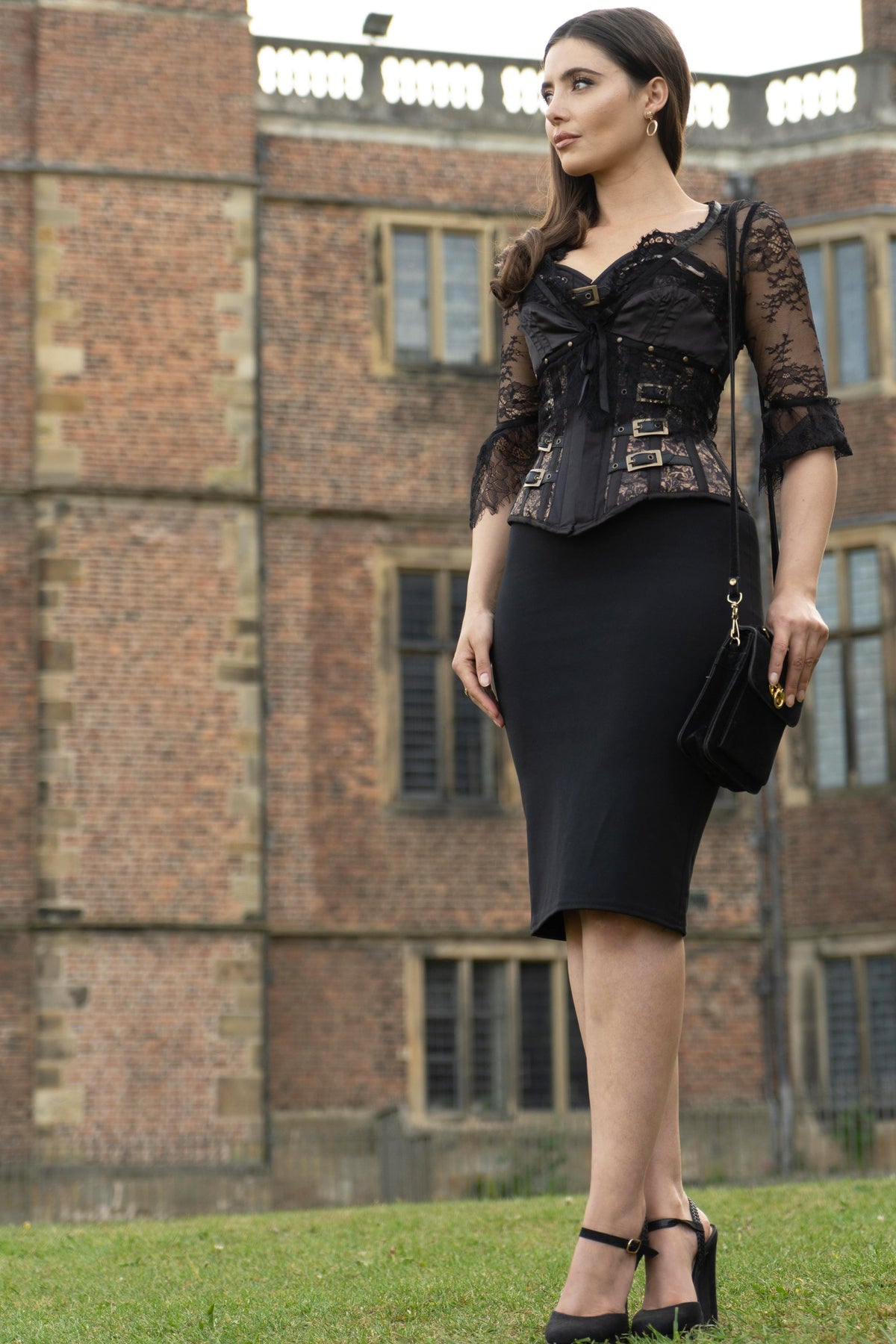 Steampunk Buckled Corset With Separate Lace Bolero