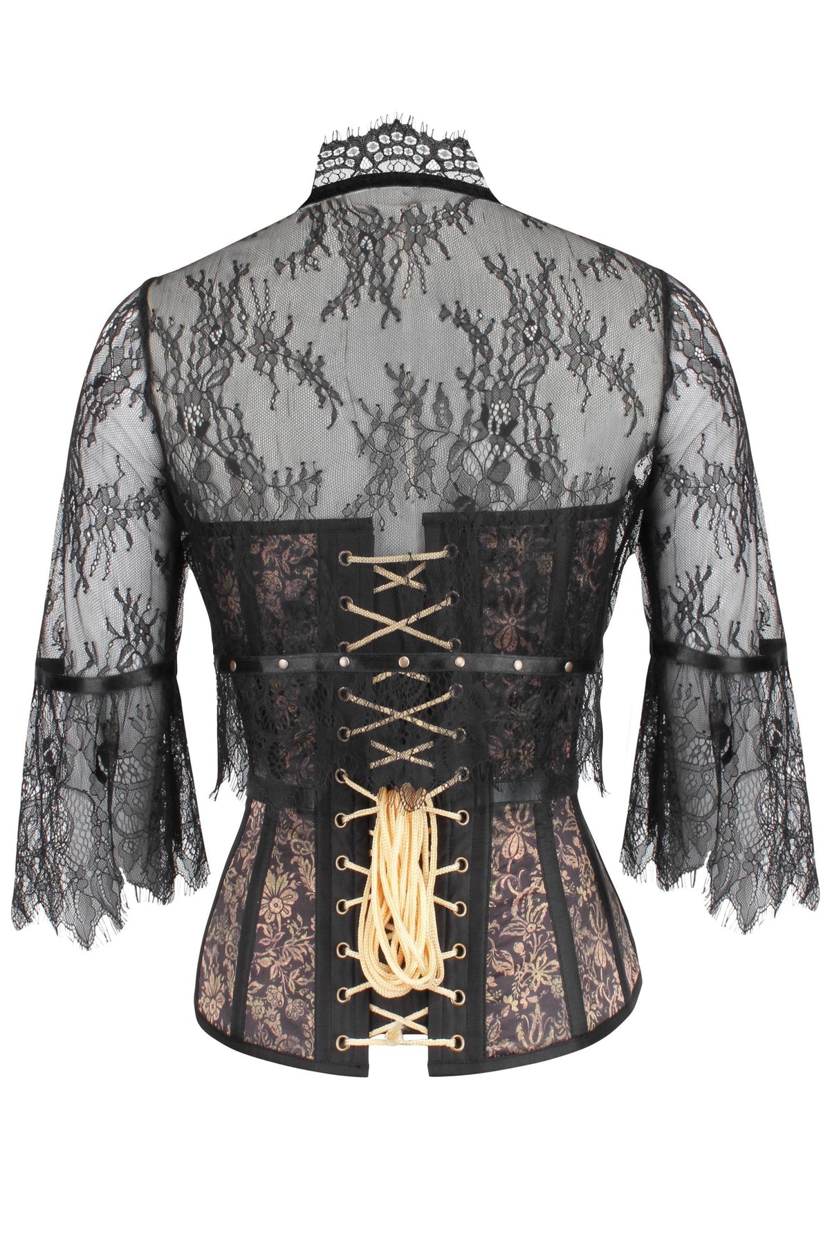 Steampunk Buckled Corset With Separate Lace Bolero