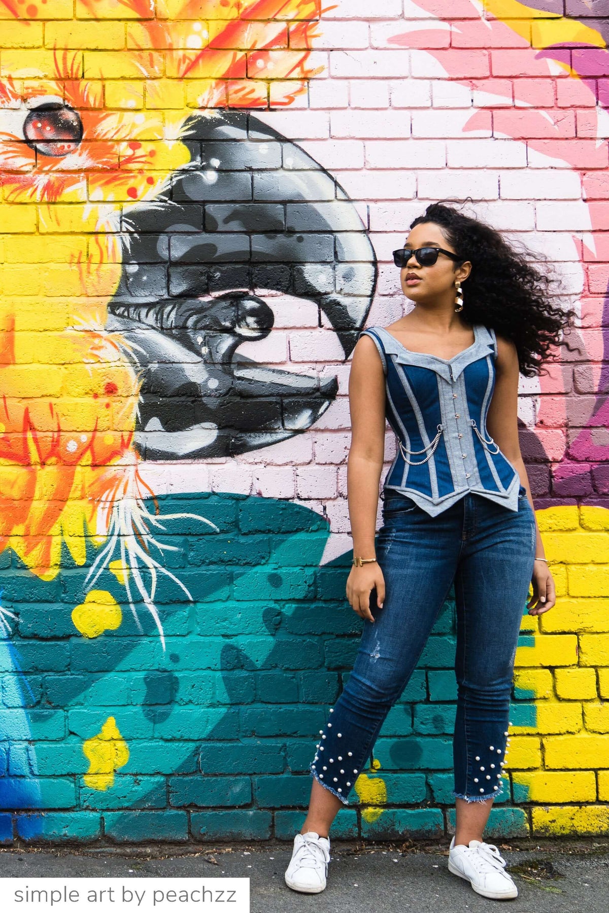 Double Denim WaistCoat Corset