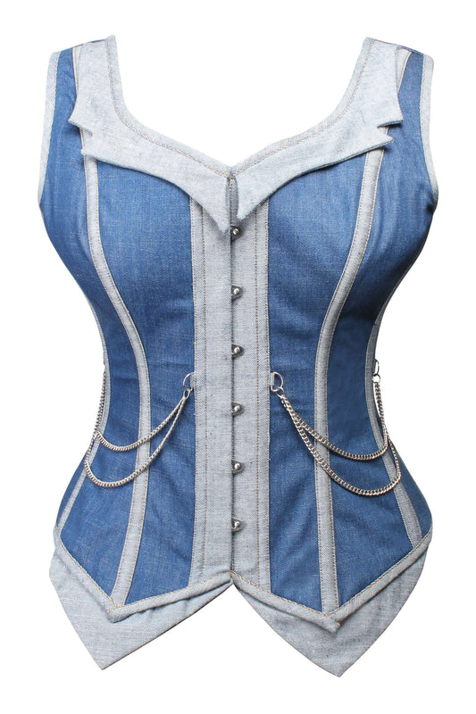 Double Denim WaistCoat Corset