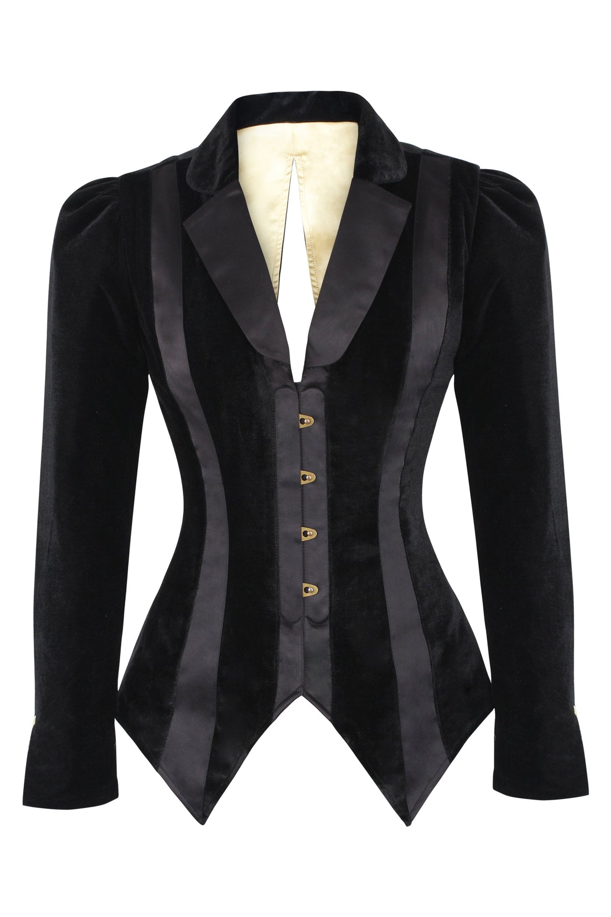Black Velvet Corset Tuxedo Jacket