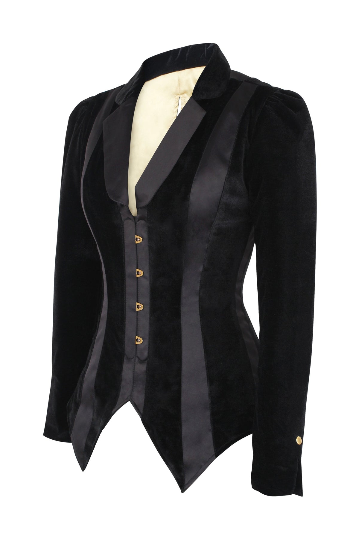 Black Velvet Corset Tuxedo Jacket