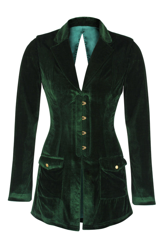 Green Velvet Corseted Jacket