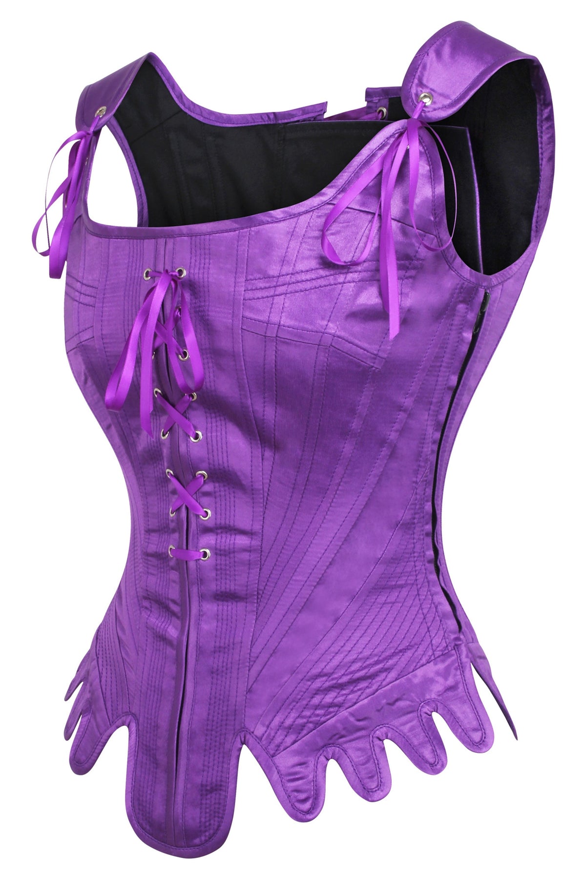 Historically Inspired Satin Overbust Corset In Violet