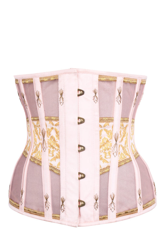 Historically Inspired Peach And Gold Underbust Corset