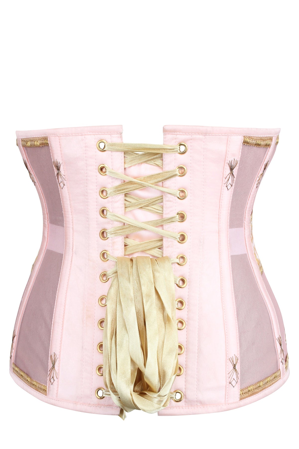 Historically Inspired Peach And Gold Underbust Corset