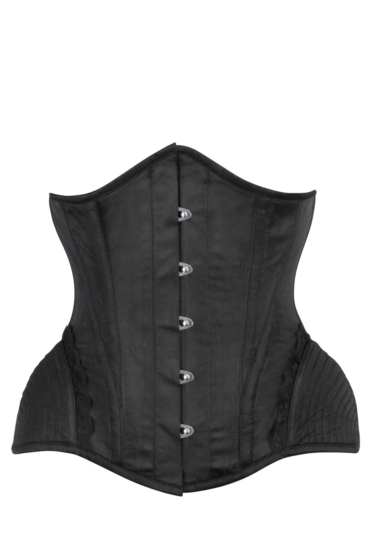 Black Burlesque Underbust With Bullet Hip Gores