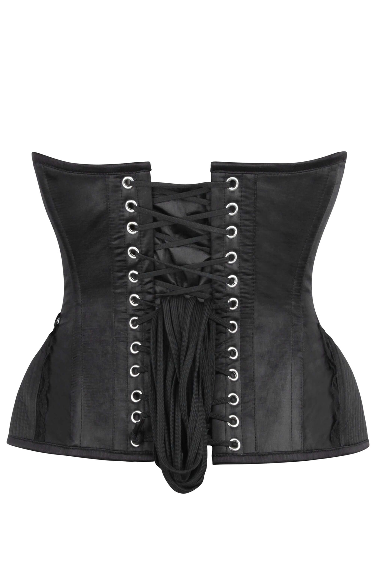 Black Burlesque Underbust With Bullet Hip Gores
