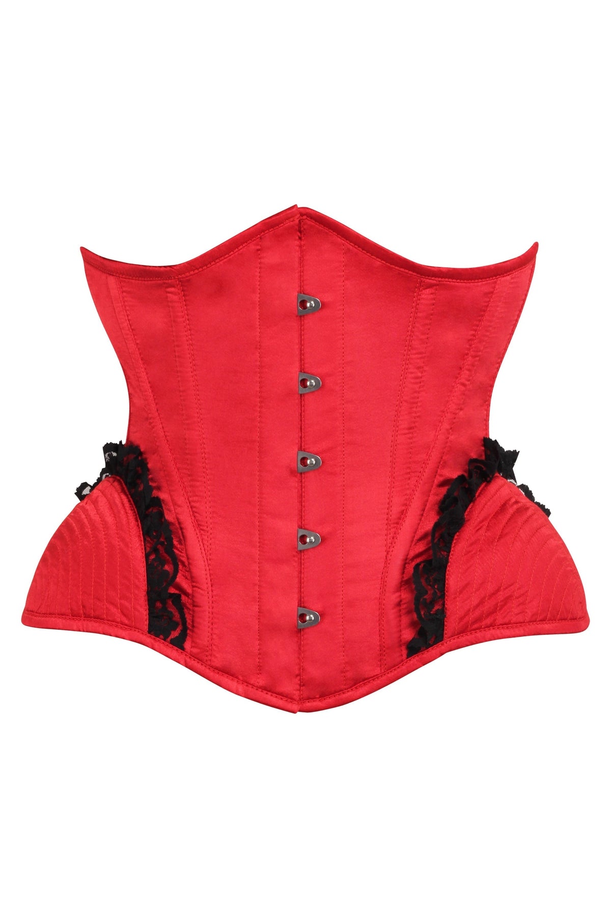 Lipstick Red Burlesque Underbust With Bullet Hip Gores