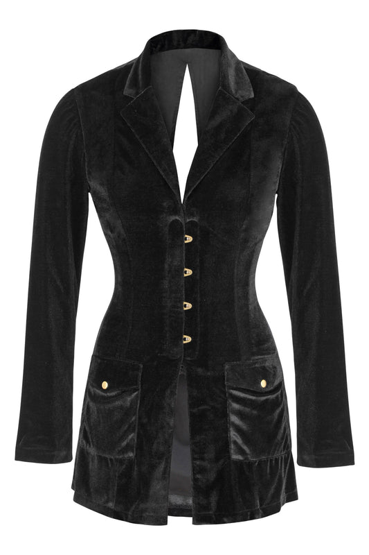 Black Velvet Corseted Jacket
