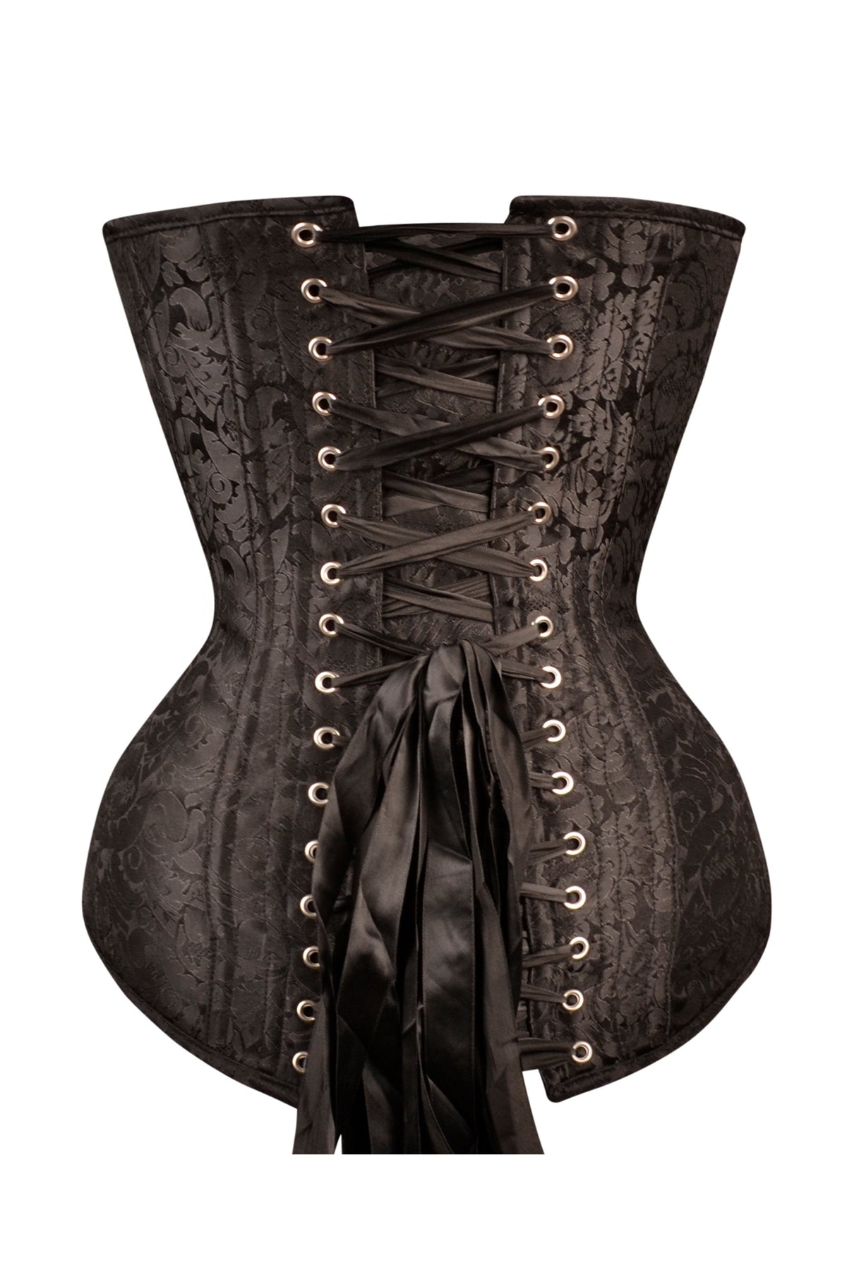 Instant Shape Black Brocade Overbust Corset - Longline