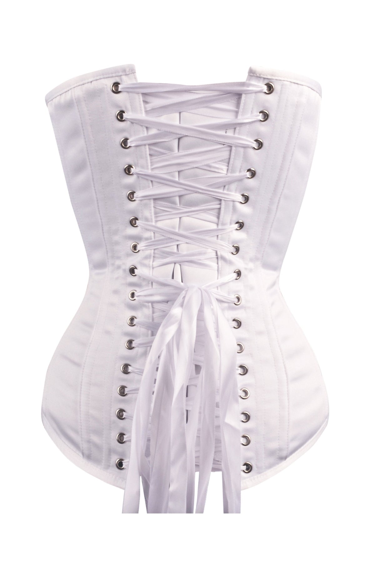 Instant Shape White Satin Overbust - Longline
