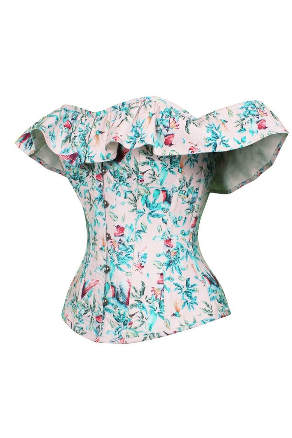 Birds Of Paradise Cold Shoulder Cotton Corset Top