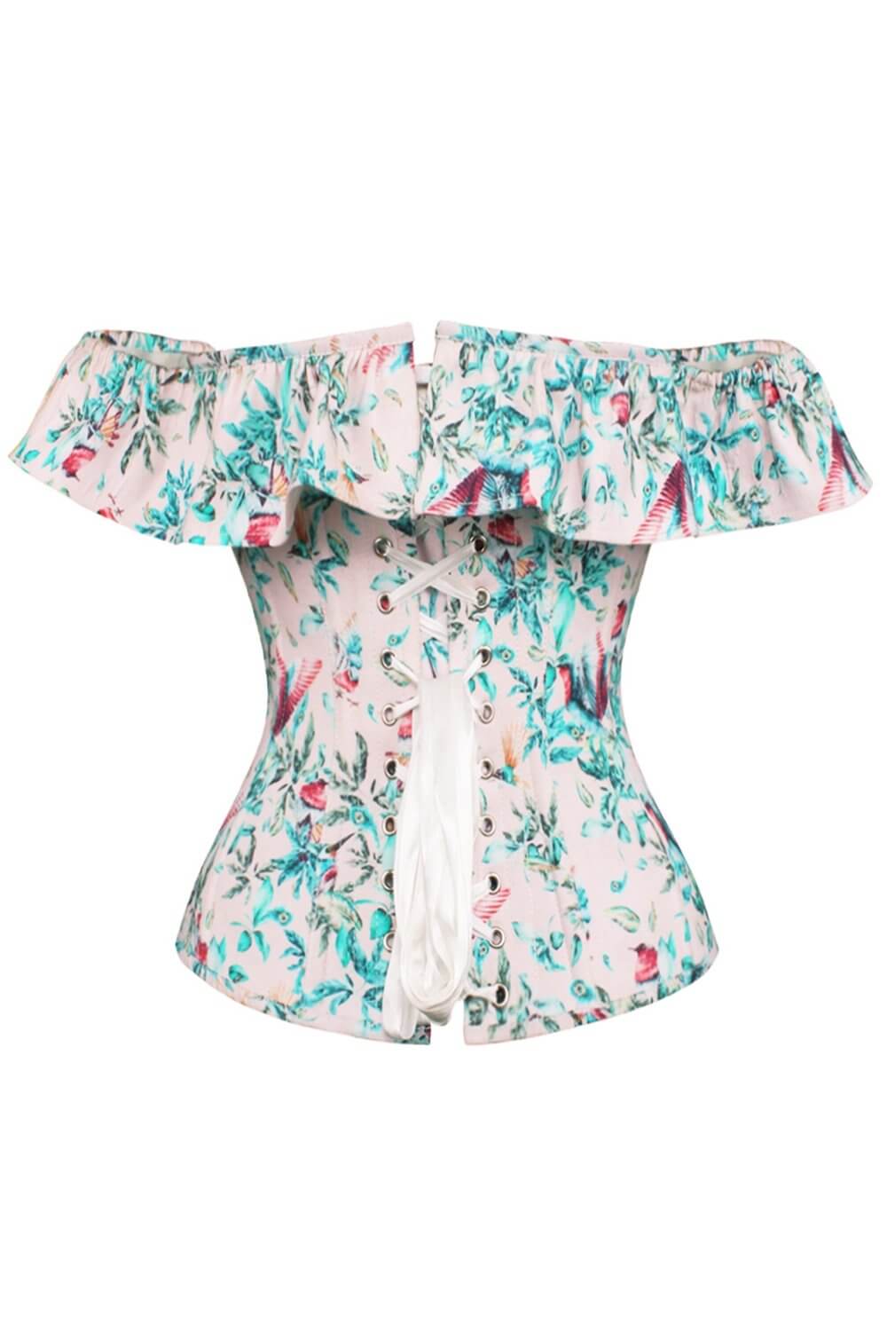 Birds Of Paradise Cold Shoulder Cotton Corset Top