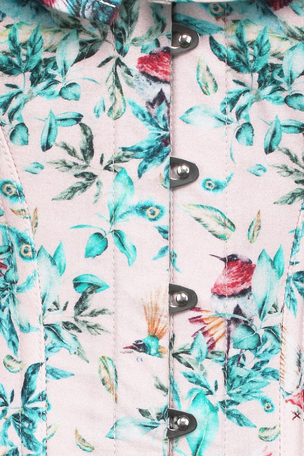 Birds Of Paradise Cold Shoulder Cotton Corset Top