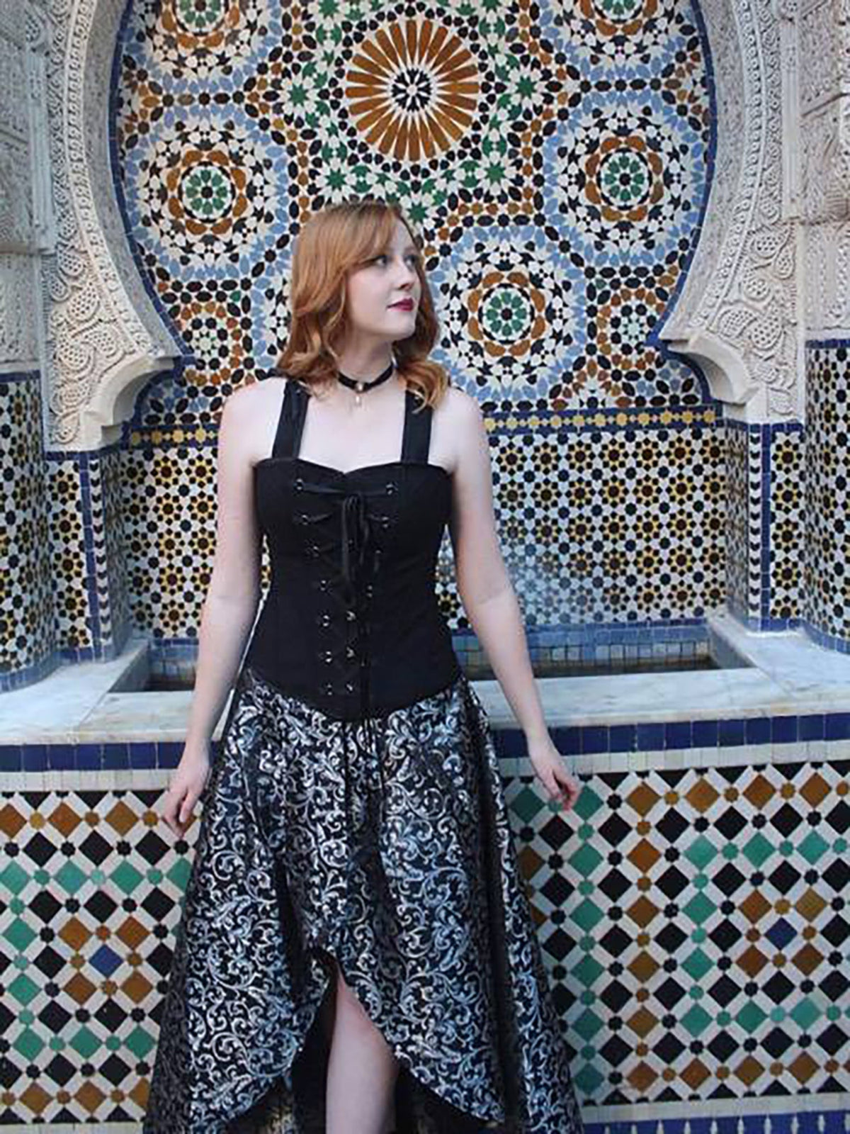 Vintage Inspired Overbust With Angled Panels And Shoulder Straps