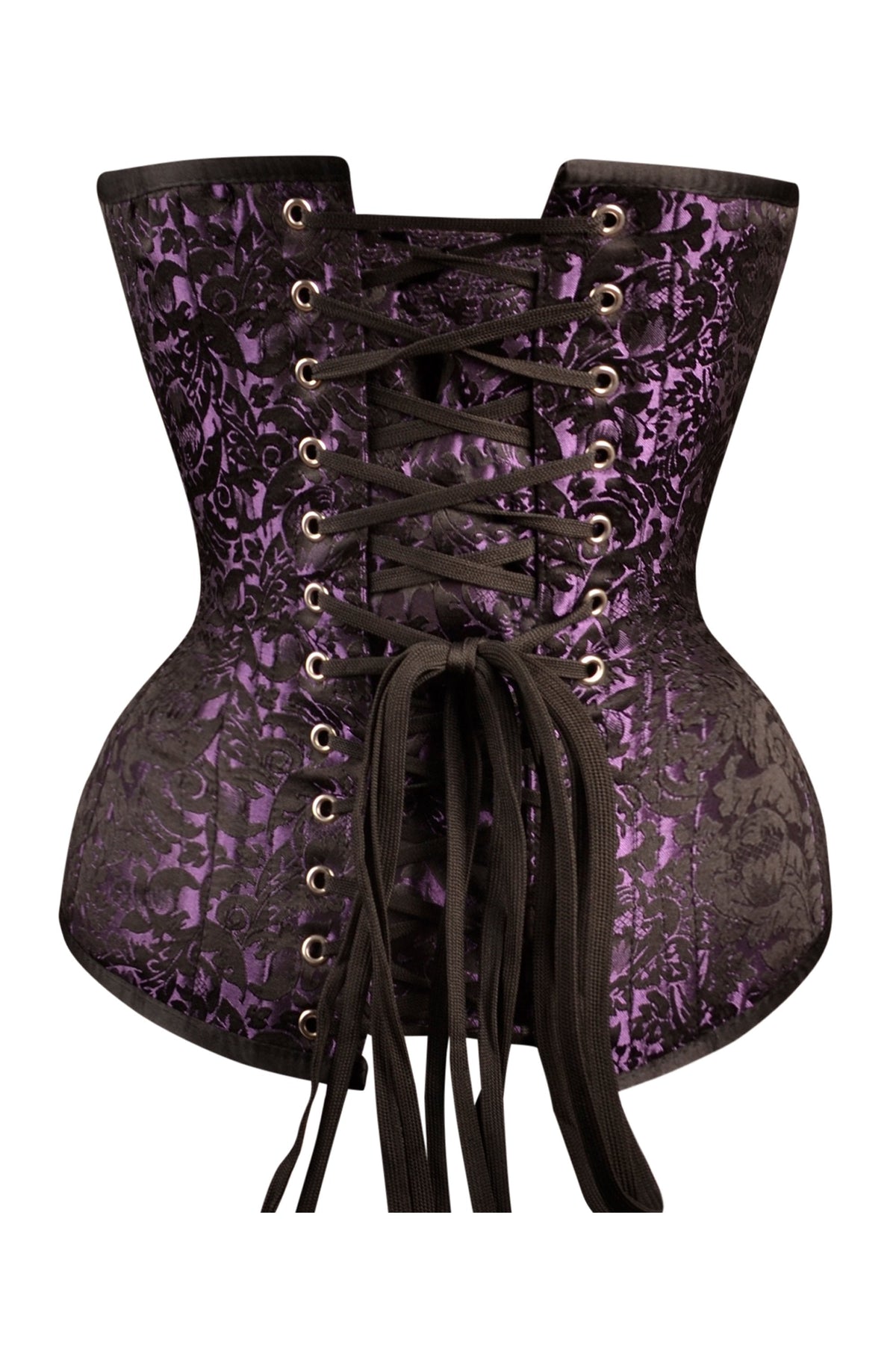 Purple Brocade Expert Waist Training Overbust Corset