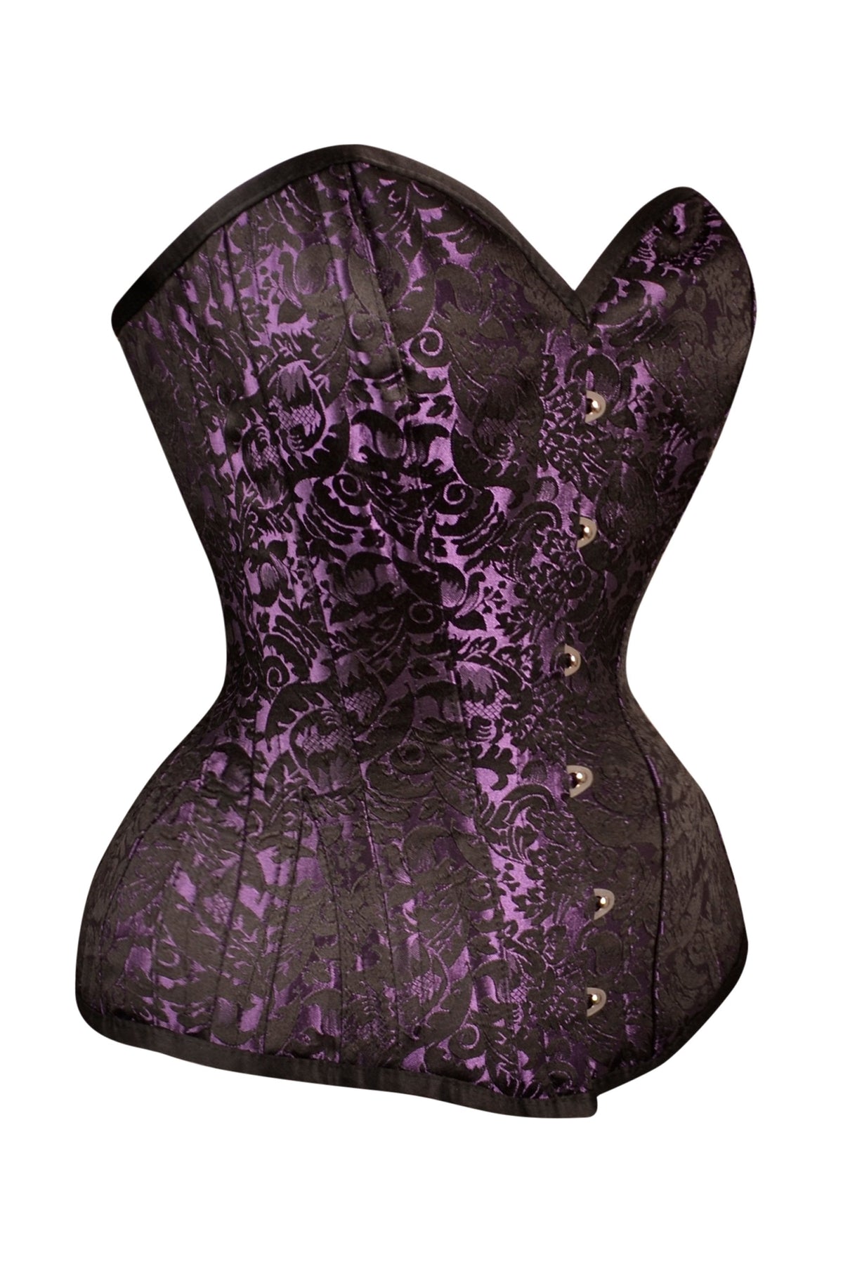 Purple Brocade Expert Waist Training Overbust Corset