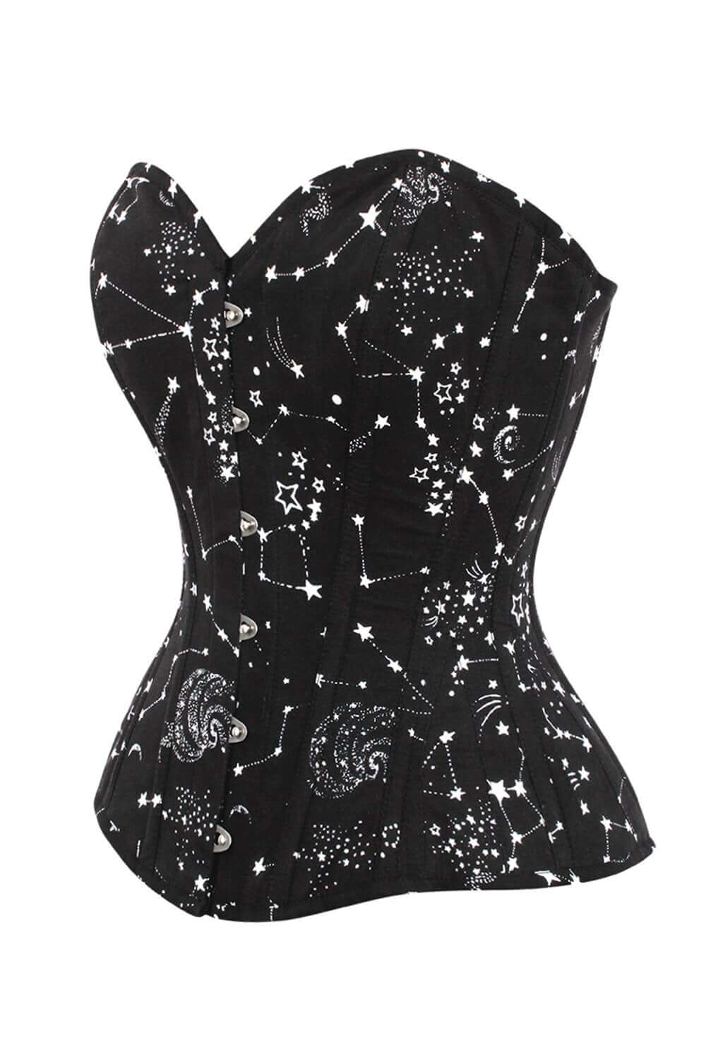 Astronomy Black Overbust Cotton Corset