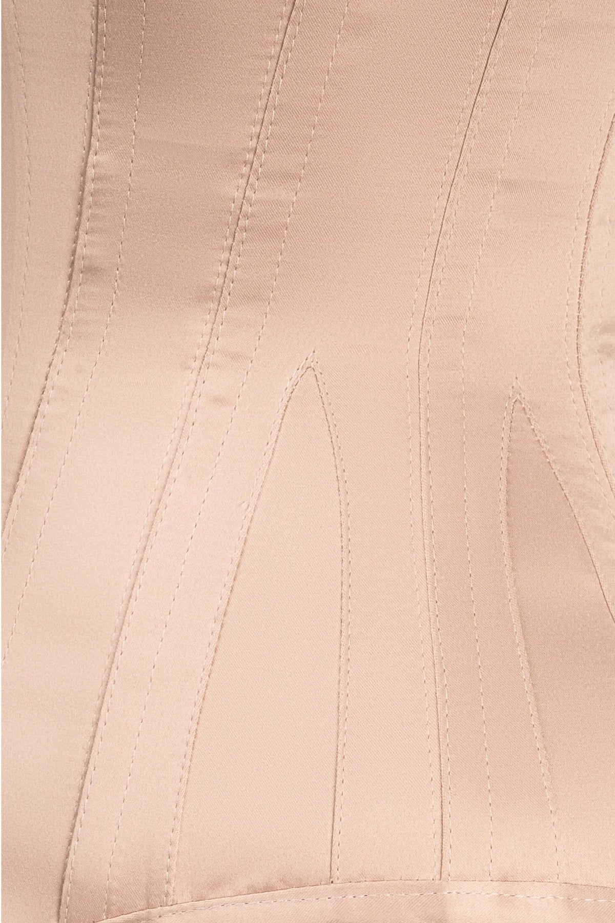 Champagne Matt Satin Longline Waist Taming Overbust