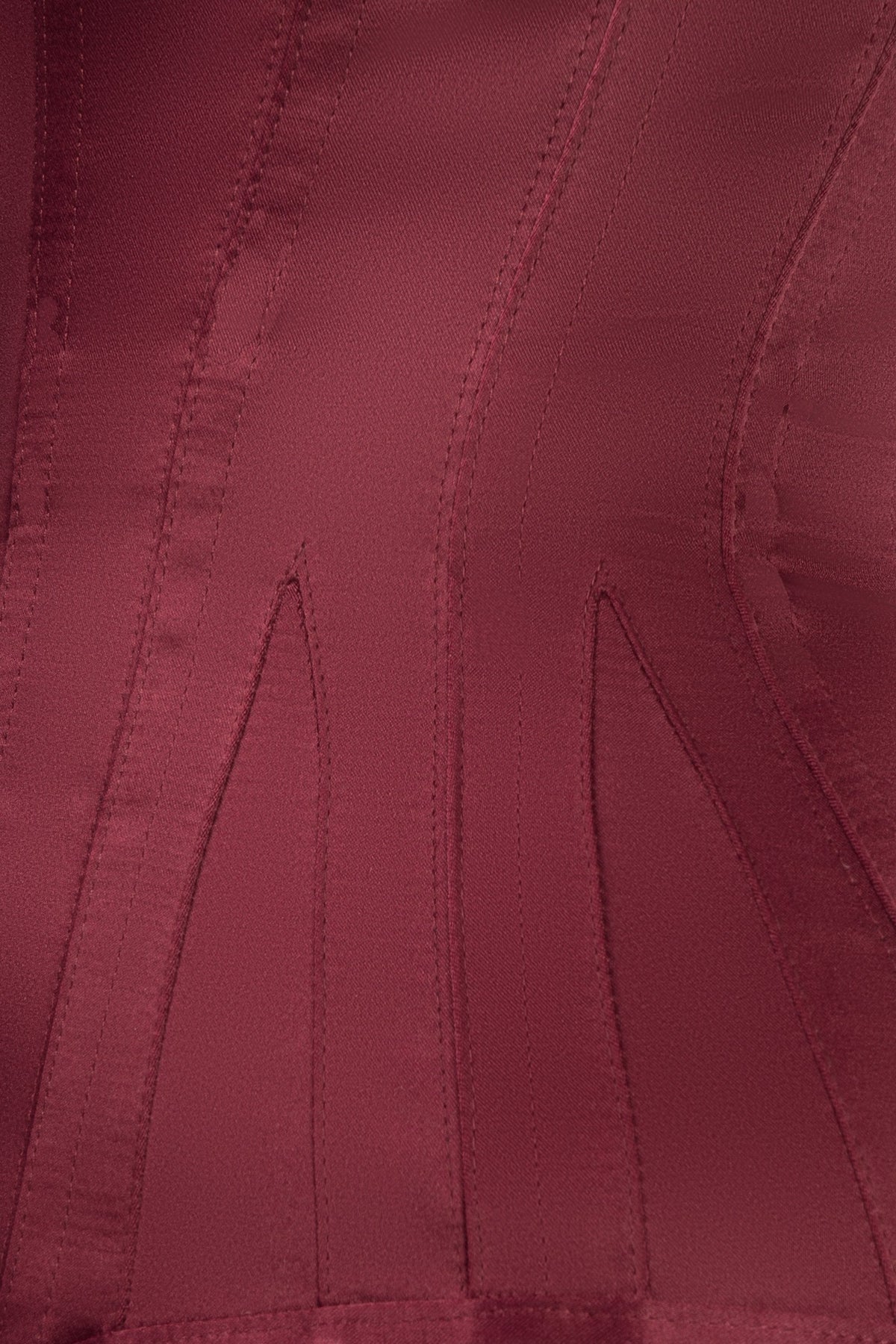 Burgundy Matt Satin Longline Waist Taming Overbust